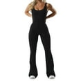 thumbnail image 2 of GZWYHT Sets for Women Jumpsuits for Women Women's Tight Fitting Yoga Jumpsuit With Chest Cushion Back Hollow Out Sports Slimming Jumpsuit Lounge Sets for Women Summer Sets for Women Black L, 2 of 5