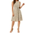 thumbnail image 3 of MODA NOVA Juniors Split Neck Printed Sleeveless Casual Dress, 3 of 7