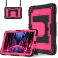 thumbnail image 2 of Funda para Samsung Galaxy Tab A11+, Silicona Anti-caída + Capa Protectora de PC con Soporte Grande Oculto, Correa para el Hombro, Funda Protectora Resistente a Golpes y Tres Pruebas para Tablet, Rojo, 2 of 8