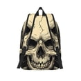 thumbnail image 3 of Fuzoiu Gothic Winged Skull Print Canvas Backpack,Lightweight Travel Daypack,School Backpack Purse for Women Men, Casual Aesthetic Backpack, 3 of 5