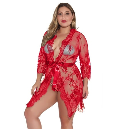 

ãTOTOãIntimates For Women Lace Lingerie Deep V Teddy Sleepwear With Panty