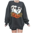 thumbnail image 1 of HKEJIAOI Hoodies d'Halloween pour Femmes Manches Longues Col Rond Imprimé Graphique Moderne Célébration d'Halloween Esthétique Gris-1, 1 of 4