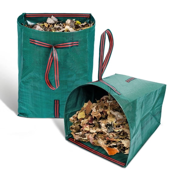 2PCS 53 Gallon Leaf Bags, Reusable Garden Bags, Large Yard Dustpan-Type Foldable Garden Leaf Collector For Leaves, Debris, Grass, Clippings, Lawn Trash