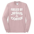 thumbnail image 2 of Fueled by Jesus and Coffee Funny Christian | Mens Inspirational/Christian Long Sleeve T-Shirt, Light Pink, Small, 2 of 3