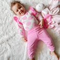 thumbnail image 6 of AnnLoren Baby Girls Layette Pink Polka Dot Onesie Pants Headband 3piece Gift Set, 6 of 8