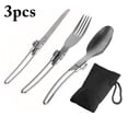 thumbnail image 1 of Bangcool 3PCS Camping Utensil Set Stainless Steel Folding Utensil Set Travel Flatware Set, 1 of 10