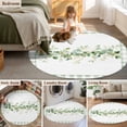 thumbnail image 5 of Round Area Rug 6 Ft, Eucalyptus Leaves Washable Non-Slip Circle Carpet for Living Room/Bedroom, Sage Green Plaid Watercolor Low-Profile Indoor Mats Collection Rugs for Residential, 5 of 8
