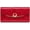 Red, variant on Wallet Women's Genuine Leather Long Three Fold Wallet Bright Leather Large Capacity Buckle, Circled Embossed Pattern, RFID and Magnetic Anti Theft
