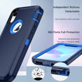 thumbnail image 6 of I-HONVA Compatible with iPhone XR Case,3-Layer Military Grade Drop Protection Anti-Slip Bumper Rugged Shockproof Dustproof Protection Phone Case,Navy Blue, 6 of 7