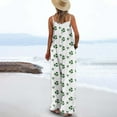thumbnail image 3 of Jumpsuits for Women Casual Beach Fashion Summer Boho Wide Leg Rompers Sleeveless Overalls with Pockets, 3 of 5
