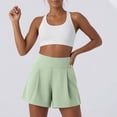 thumbnail image 6 of Womens Dress Shorts Pull on High Waisted Trouser Summer Business Womens Dressy Casual Pleated Wide Leg Ladies Shorts Green M, 6 of 7
