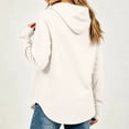 thumbnail image 5 of POTETI Womens Hoodies Pullover Casual Long Sleeve Hooded Sweatshirts Solid Color Drawstrings Tops, 5 of 6