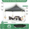 thumbnail image 2 of SANOPY 10' x 10' Pop up Canopy Tent, Adjustable Commercial Instant Outdoor Party Tent with 3 Removable Sidewalls, Carry Bag, Gray, 2 of 6