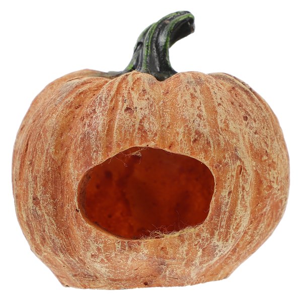 Decoración de estatua de calabaza para pecera de reptiles Escondite de reptiles Disposición del pecera de reptiles Cueva de escondite
