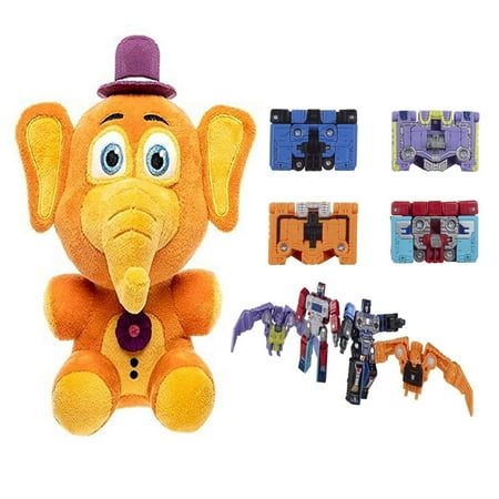 Five Nights at Freddy's Pizza Simulator - Orville Elephant Collectible Figure + Transformers Micromaster WFC-GS10 1.5-inch Soundwave Spy Patrol 3rd Unit 4-Pack, Pack of 2
