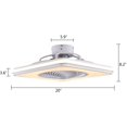 thumbnail image 2 of Miumaeov Enclosed Ceiling Fan with LED Lights 20" Square Modern Ceiling Fan Light with Remote Control 3 Color Flush Mount Fan Chandelier with Invisible Blades for Bedroom Living Room White, 2 of 19