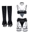 thumbnail image 5 of Gibobby Conjunto de lencería Sexy Ropa Interior Divertida para Mujer, Escote En V Profundo, Encaje Sexy, Vestido Transparente, Vestido para Conjuntos De Lencería(Negro, CH), 5 of 5