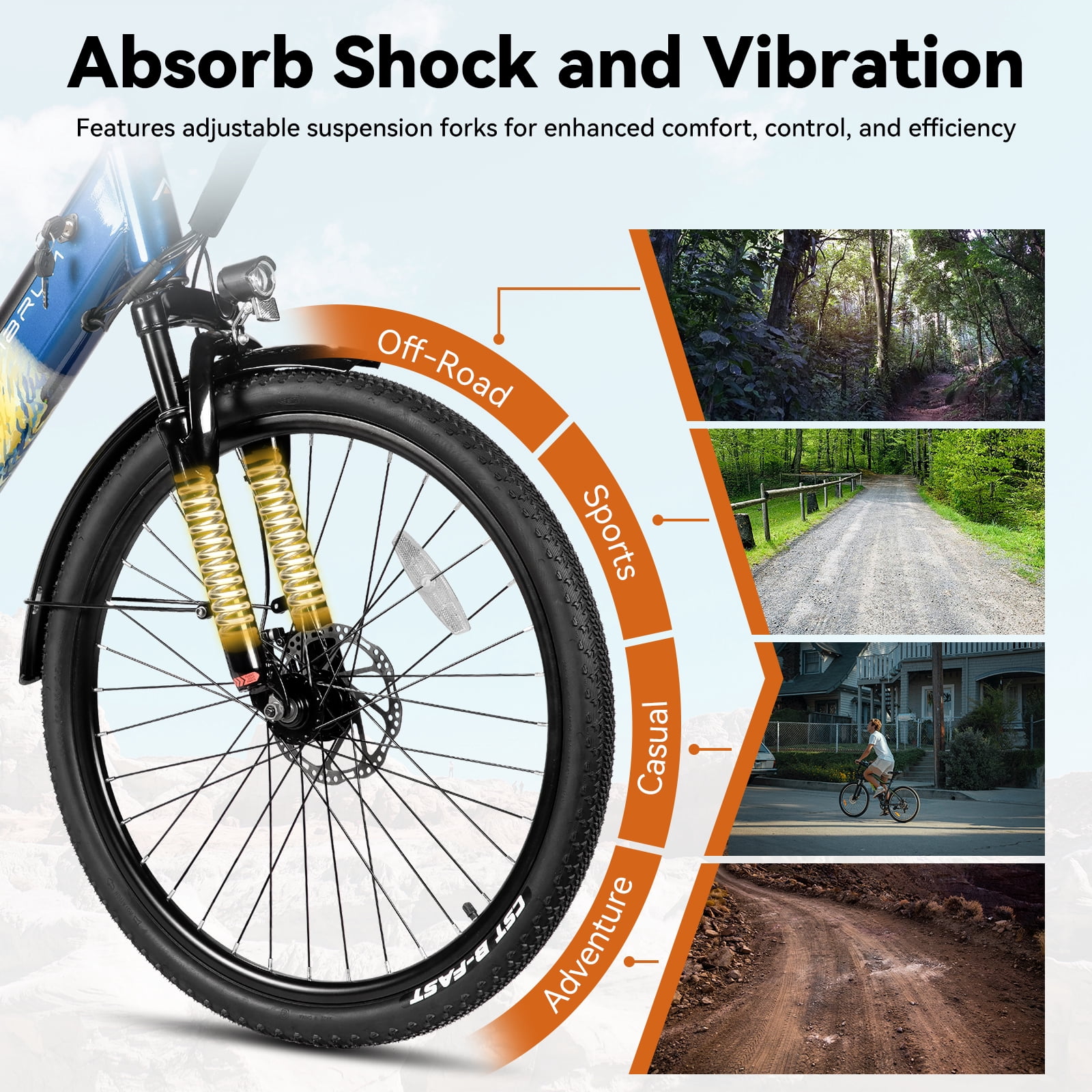 HILAND 26" Electric Bike for Adults with 500W Brushless Motor, 40Miles 20MPH Electric Mountain Bike with 36V 7.8AH Removable Battery UL2849,Blue