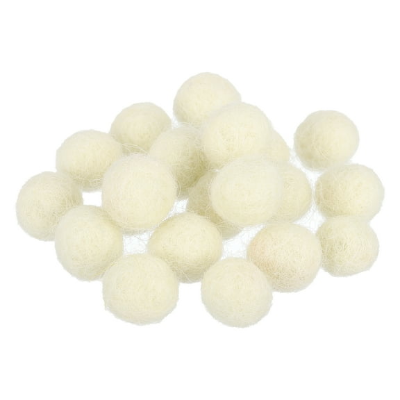 Uxcell Wool Felt Balls Beads Wool Felting Pom 1cm 10mm White for Home Crafts Handcrafts Project DIY Pack of 20