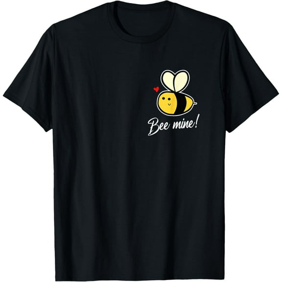Bee Mine for Couples Heart Lovee Valentines Day T-Shirt Shirts