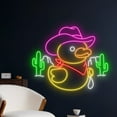 thumbnail image 2 of Handmadetneonsign Cowboy Rubber Duck Neon Sign, Cowboy Duck Neon Led Art Decor, Cowboy Wall Decor, 2 of 5