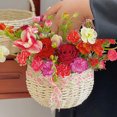 thumbnail image 4 of IFANLANDOR Cesta De Flores Tejida Beige Con Asa Ideal Como Cesta Decorativa Y Para Regalo, 4 of 8