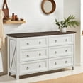 thumbnail image 2 of MIDODO Farmhouse 6 Drawer Dresser for Bedroom, Wood Tall Chest of Drawers, Vertical Dresser Chest Storage Cabinet Organizers, 2 of 10