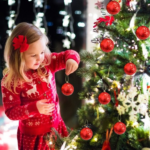 Fiudx Adornos Navideños, Bolas de Plástico Irresponsables, Decoración Ligera para El Árbol, Uso Familiar Seguro, Ambiente Festivo, Hogar, Comercio, Juego de 12 Piezas Incluido.