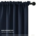 thumbnail image 3 of Deconovo Navy Blue Blackout Curtains for Office Thermal Insulated Rod Pocket Soundproof Curtains for Bedroom, Set of 2, 42 x 63 inch, 3 of 7