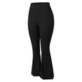 thumbnail image 4 of SNKSDGM Women's Plus Cargo Pants Women Work Out Black Pants for Women Dressy Plus Size Women's Casual Solid Color Split Hem High Waist Pants Wide Leg Bottoms, 4 of 5