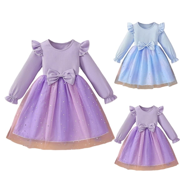 THDHVS Flower Girl Dress,Girls Floral Print Ruffle Sleeve Dress Round Neck Mesh Tutu Hem Princess Party Formal,Girls' Dresses 9-10 Years