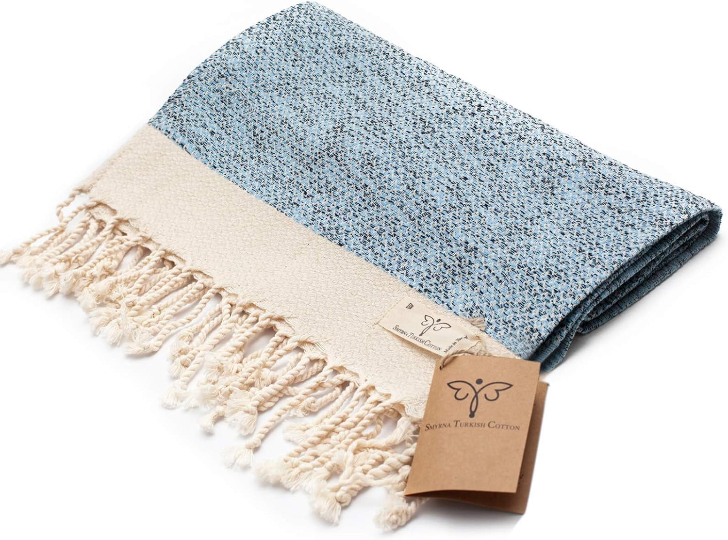 Turkish Cotton Hand Towels - Set Of 2, 18x36 Inches, Light Brown, Soft & Quick-Drying For Bathroom, Kitchen & Gym