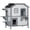 White, variant on 2-story Cat House Outdoor, Weatherproof Wooden Cat Enclosure for Feral Cats with Escape Door, Openable Roof, Jumping Platforms, Natural