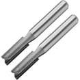 thumbnail image 1 of HUGFEGWE Straight Router Bits, 1/4-Inch Shank 1/4-Inch Cutting Dia Double Flute Carbide Router Bits, for Woodworking Milling Cutter DIY Tool, 2 Pcs CJB91-24070, 1 of 7