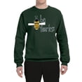 thumbnail image 2 of Wild Bobby, Be Fearless Buzzing Bee Pop Culture Unisex Crewneck Graphic Sweatshirt, Forest Green, Small, 2 of 3
