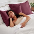 thumbnail image 6 of Bare Home Satin Pillowcase Set of 2 - Silky Soft for Hair and Skin - Envelope Closure - King 20x36, Burgundy, 6 of 9