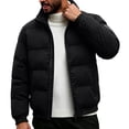 thumbnail image 3 of DYTTDG Men’s Winter Puffer Jacket, Long Sleeve Zip Up Quilted Outerwear with Ribbed Cuffs, Casual Loose Fit Coat for Daily Outdoor Wear, 3 of 8