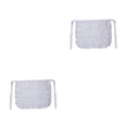 thumbnail image 3 of Yuarrent Delantal Color sólido Traje de sirvienta moderna Camarera Medio delantal Cintura Babero Blanco 2Conjunto, 3 of 6