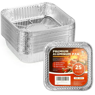 Handi-foil of America 16 inch Round Flat Aluminum Foil Catering Tray - Disposable Foil Serving Pan (Pack of 25)