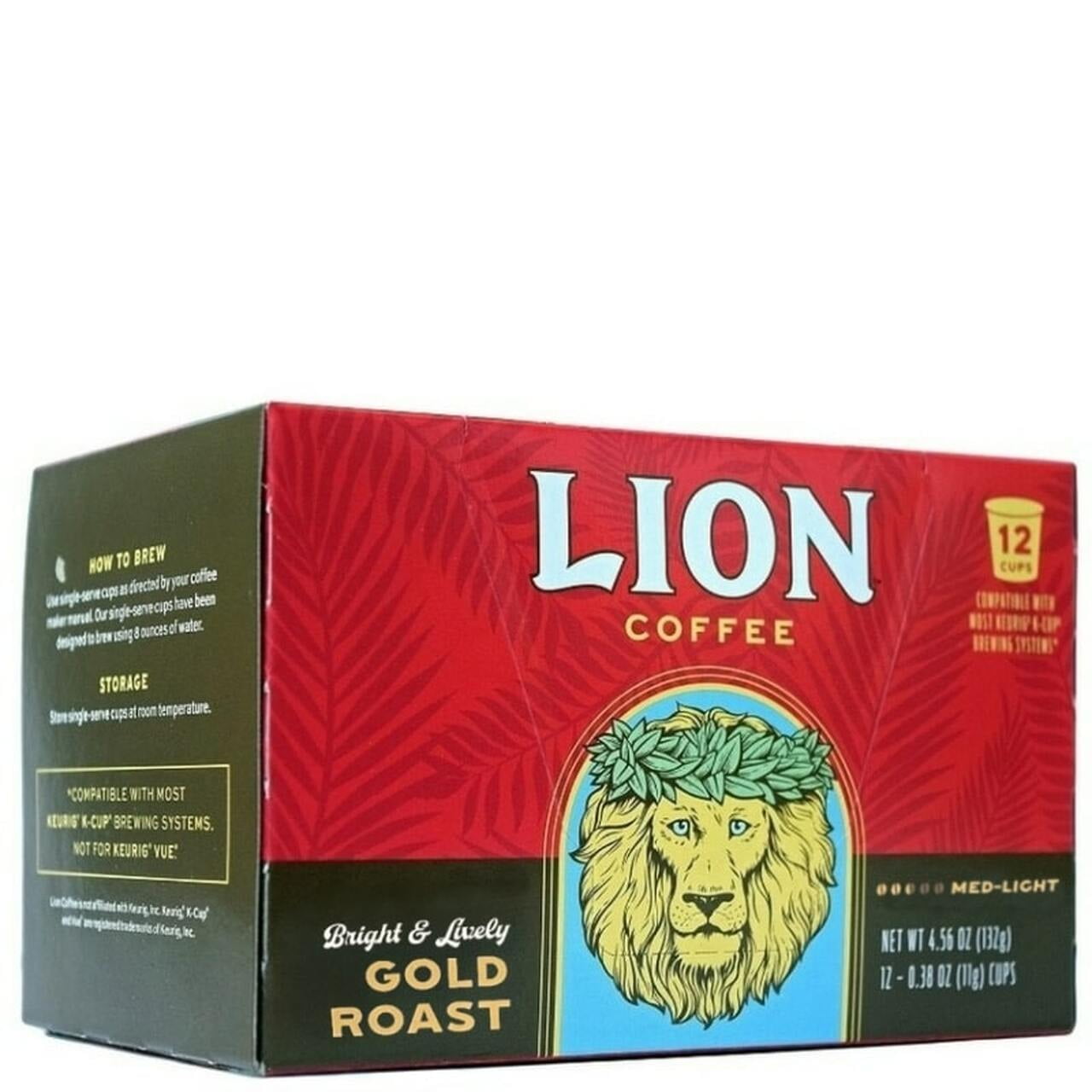 Lion Coffee Gold Roast, SingleServe Coffee Pods 12 Count Box