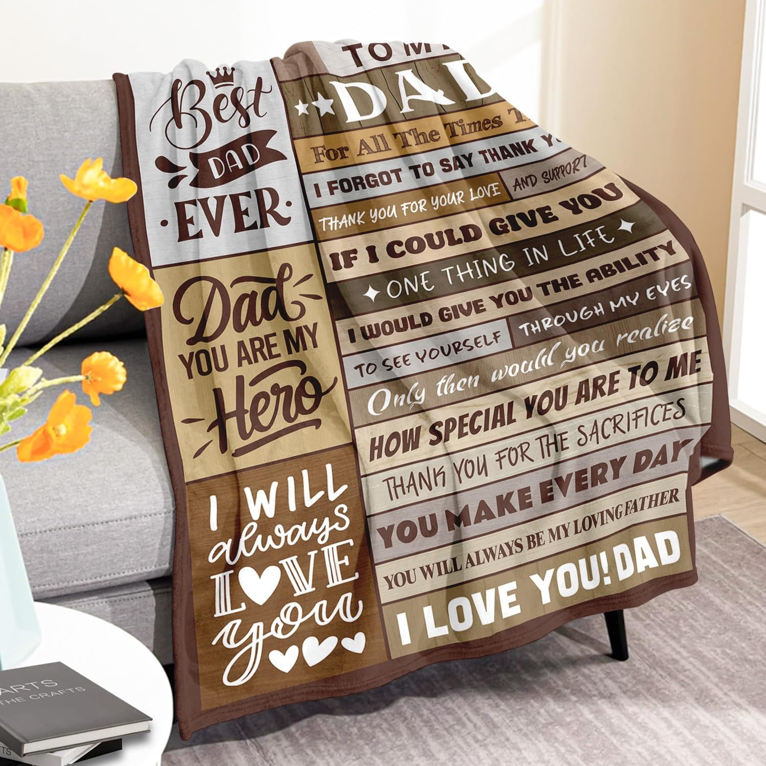 Gifts for Dad from Daughter Son - Birthday Gifts for Dad - Christmas Blanket Gift for Dads - Best Dads Ever Gift - Cool Dad's Birthday Present - Funny Present for Father - Throw Blanket