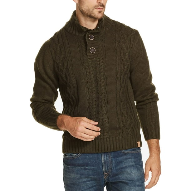 Download Weatherproof Sweaters - Mens Sweater Large Mock Neck Cable ...
