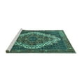thumbnail image 2 of Ahgly Company Machine Washable Indoor Rectangle Persian Turquoise Blue Traditional Area Rugs, 5' x 7', 2 of 4