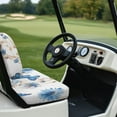 thumbnail image 4 of POLERO Blue Butterfly Daisy Print Golf Cart Seat Protector Easy to Install Ezgo Txt Front and Back Seat Cushion Cover for Golf Cart Decorations All Seasons, 4 of 8