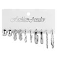 thumbnail image 1 of Pendientes de mujer de temperamento simple y creativo, pendientes de viento de metal, conjunto de pendientes de perlas atmosféricas, 1 of 6