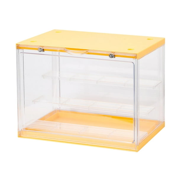 Estuche de Exhibición de de Acción Apilable de 3 Capas de Acrílico a Prueba de Polvo para de Acción Mod - Amarillo