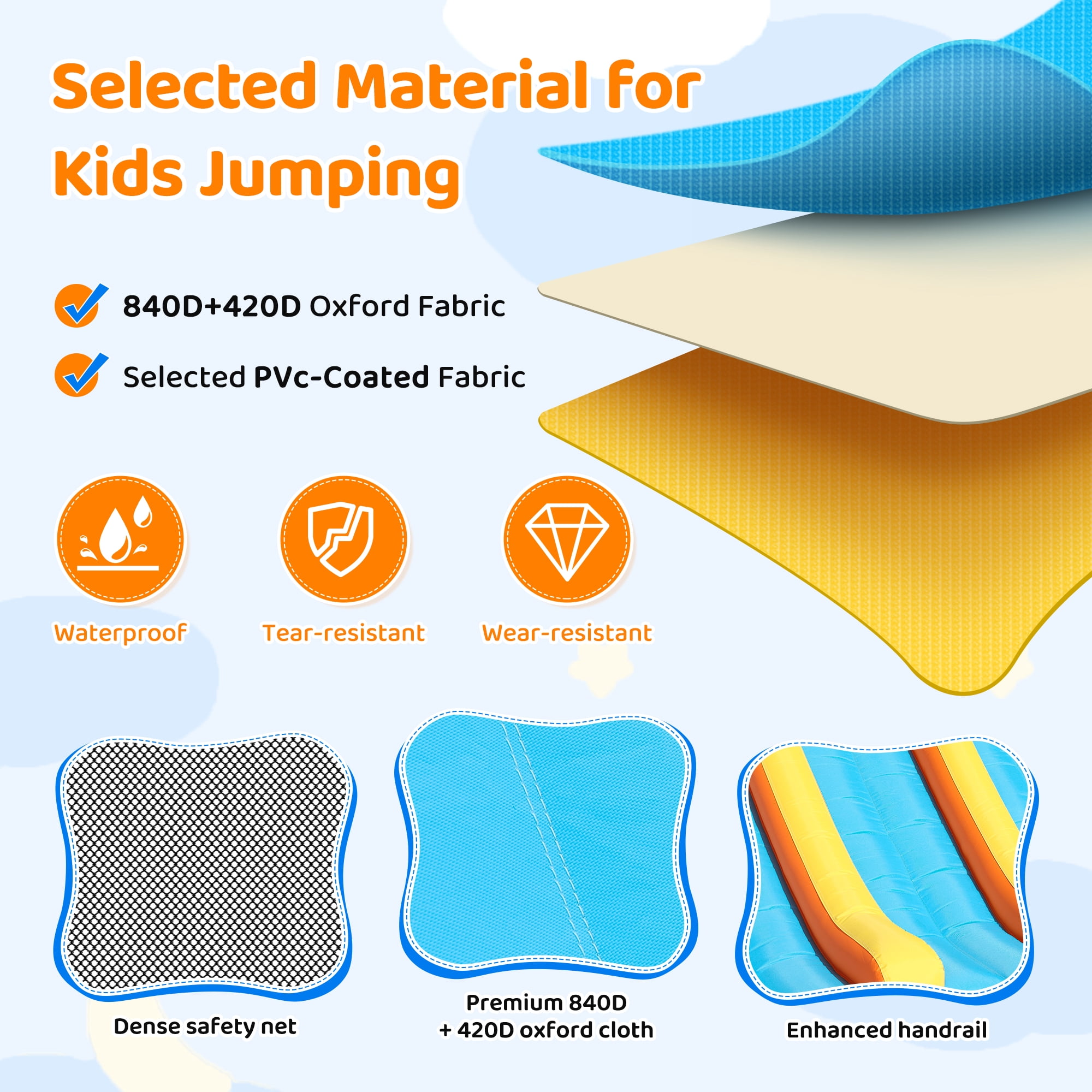 240" Large Inflatable Water Slide with Blower, Neche Blow Up Pool for Kids Outdoor Play, Backyard Slip and Slide