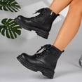 thumbnail image 5 of WAVSUF Women's Platform Moto Boots Arch Support Closed Toe Wide Width Fall Daily Office Boots Black 6, 5 of 7
