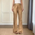 thumbnail image 3 of Sequin Pants Women 2026 Trendy Elastic High Waist Casual Flared Sparkly Pants Clubwear Dancewear, 3 of 9