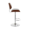 thumbnail image 6 of Leland Adjustable Gray Faux Leather and Chrome Finish Bar Stool, 6 of 11